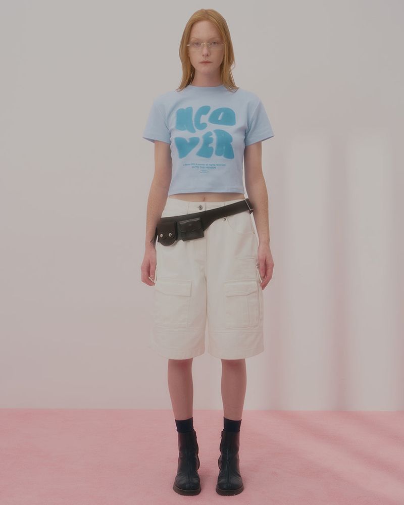 POINTAGE LOGO CROP TSHIRT-SKY BLUE