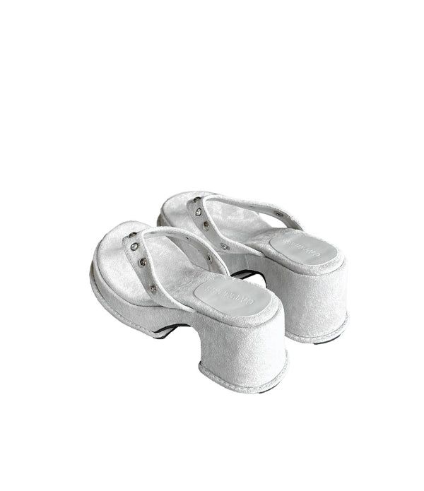 1203 Multiway Buckle Thigh-High Flip-flop Boots