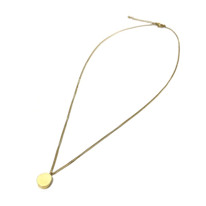 [set] natural shell beads & gold pendant necklace