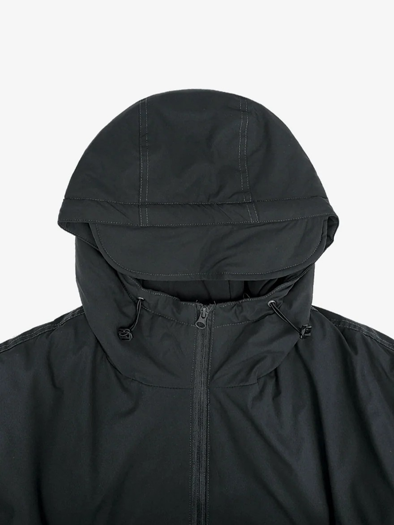 Cap hood boxy high neck padded jumper