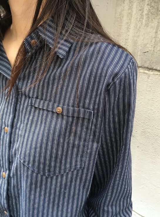 Hiche Stripe Basic Pocket Shirt