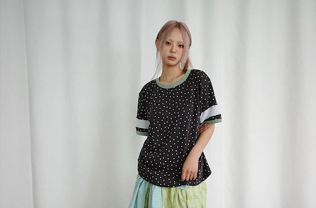 Check Tie Skirt (yellowish green)