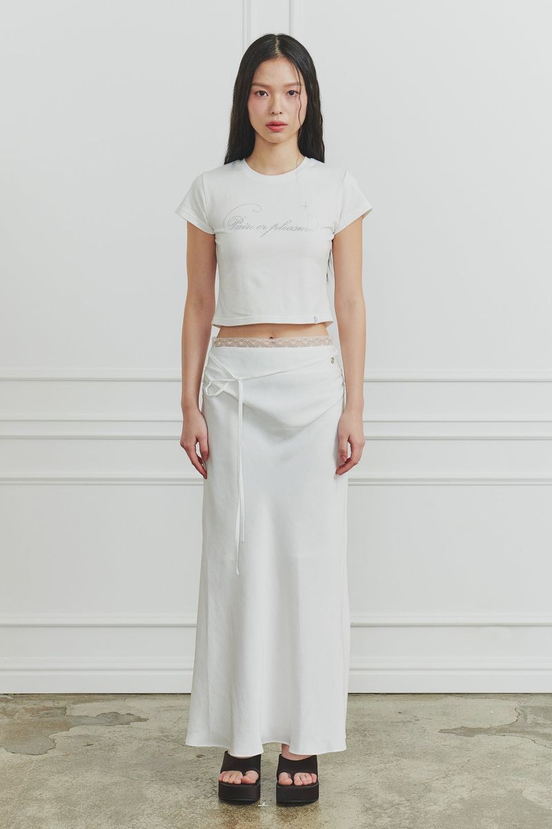 PAIN OR PLEASURE（ペインオアプレジャー）の「JADE LONG SKIRT white（Skirts）」