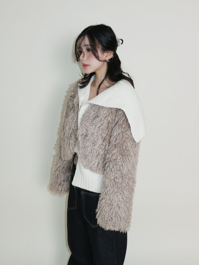 Angel Hairri Fur Bolero Short Jacket (Semi Cropped Jacket)