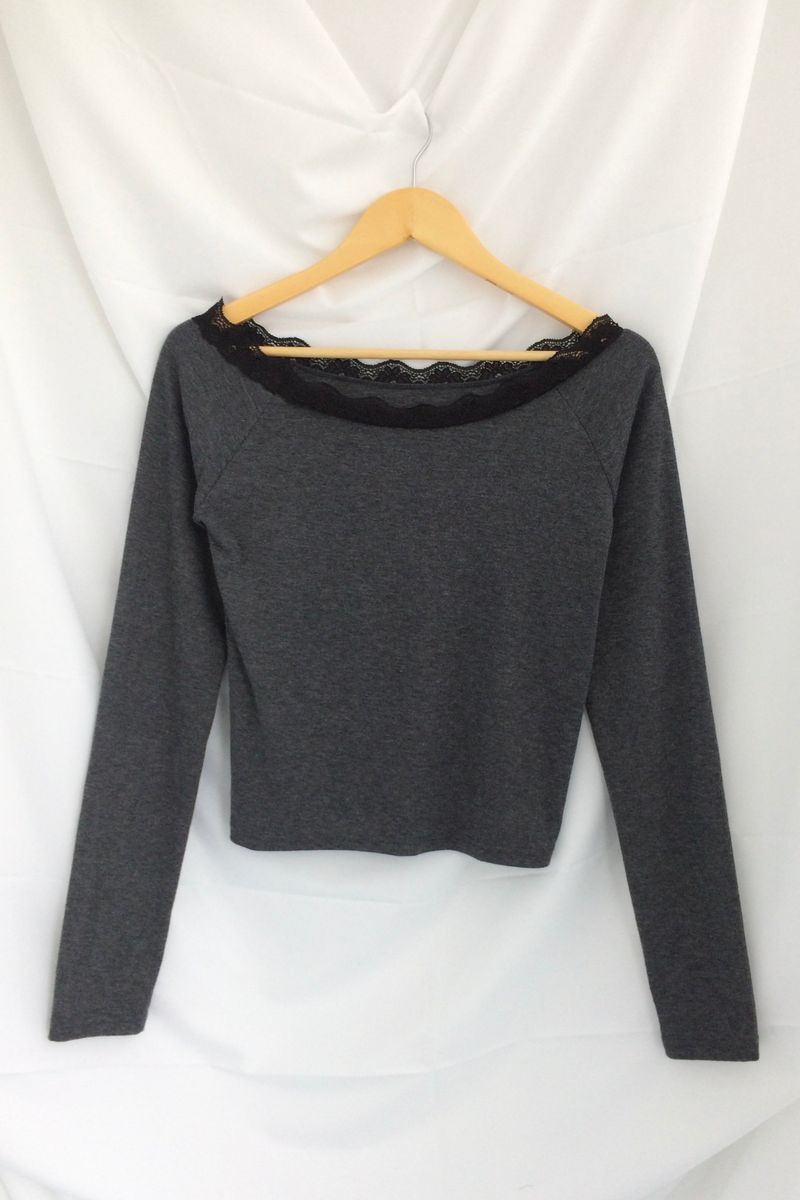 Feminine Flat Neck Long T-Shirt