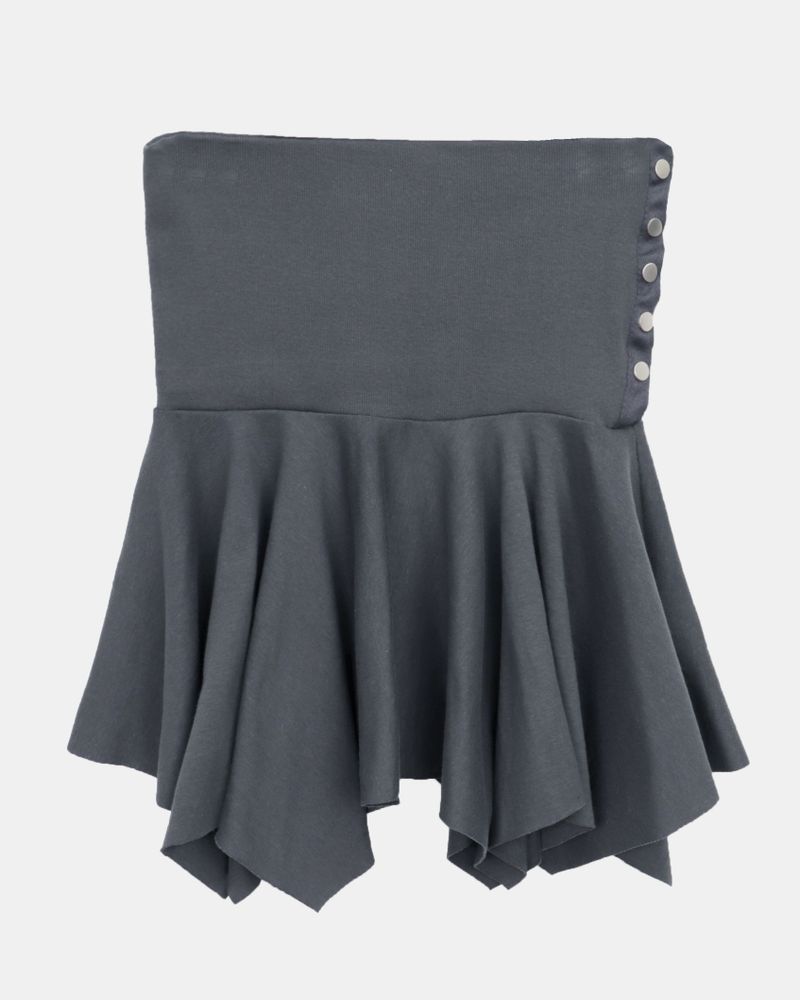Polen Folding Asymmetrical Mini Skirt