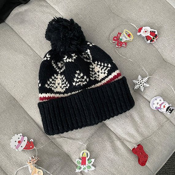 Christmas tree cherry beanie hat