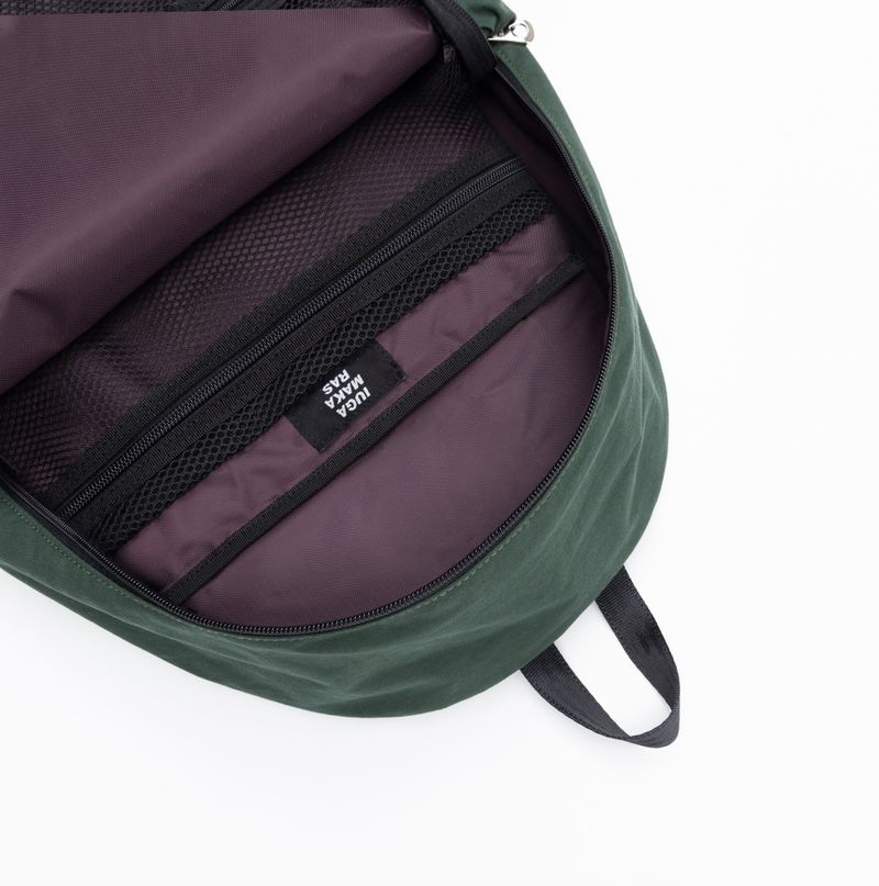 Printed Twill Pocket Backpack (Green)