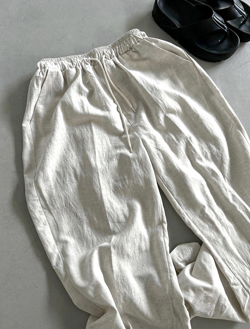 ice linen banding pants