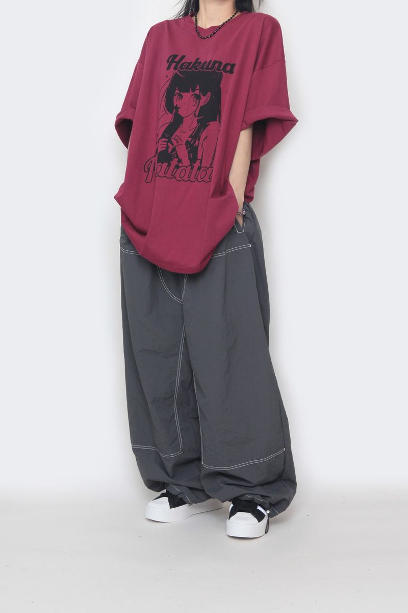 double-stitch nylon pants