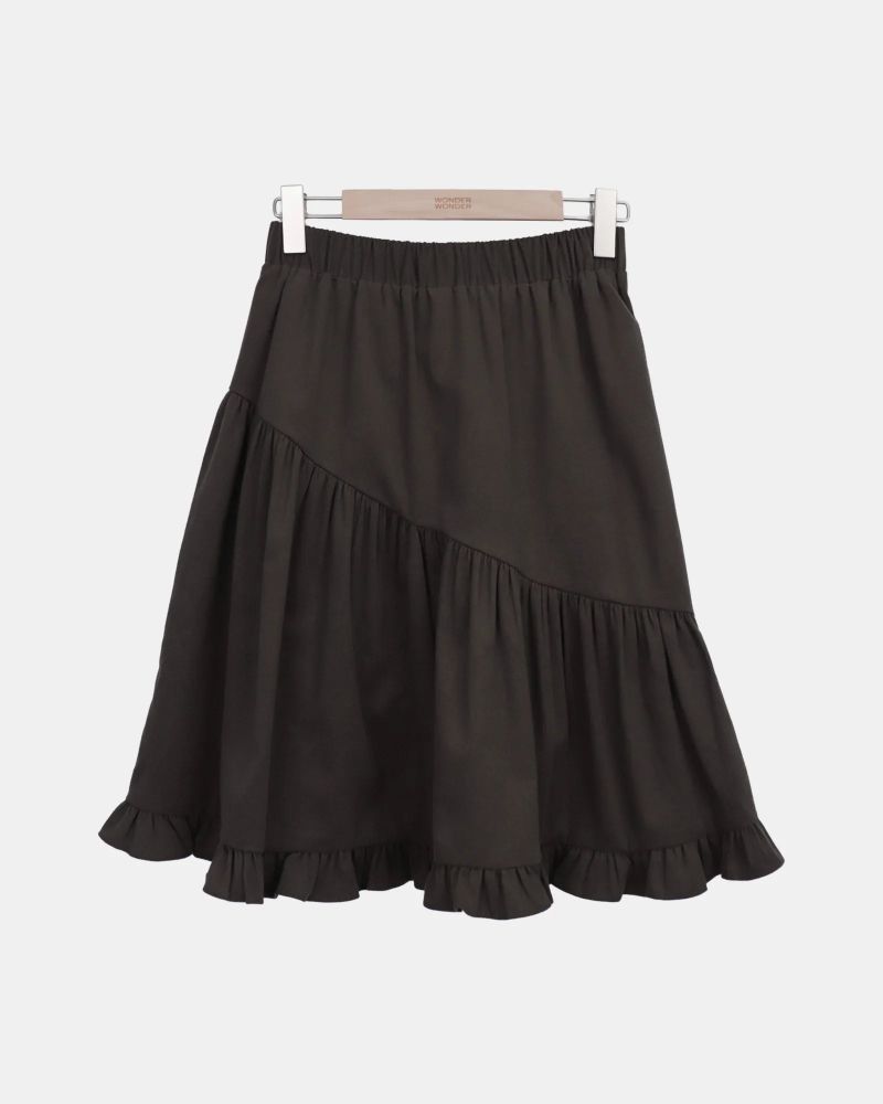 Roman Peach Frill Midi Skirt
