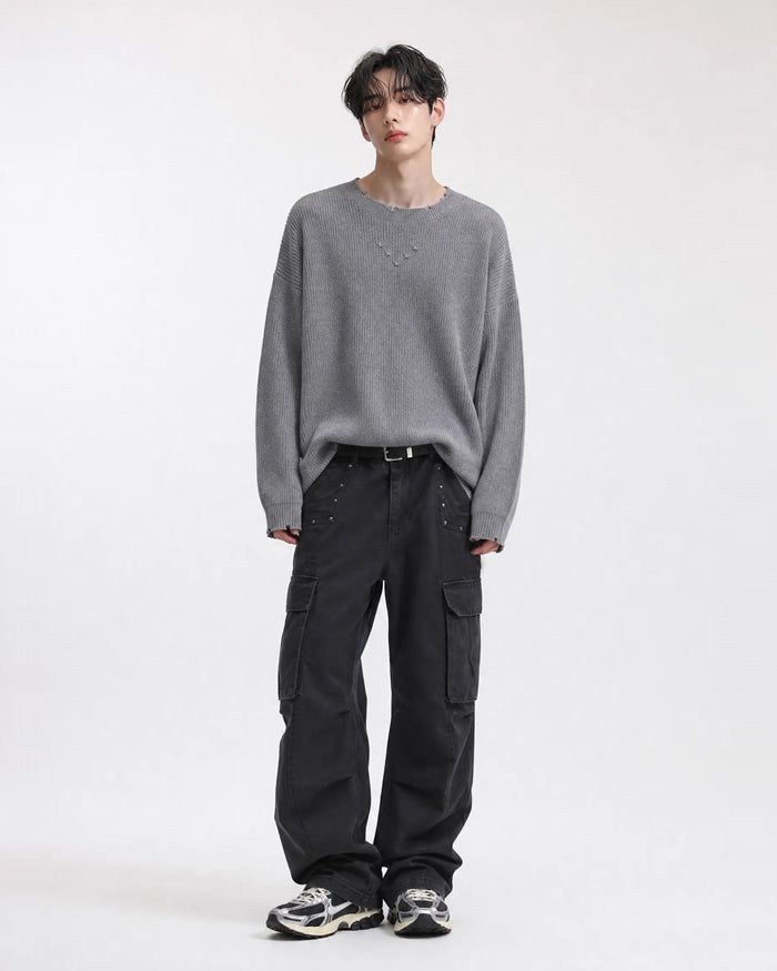 (UNISEX) Studs Over Knit