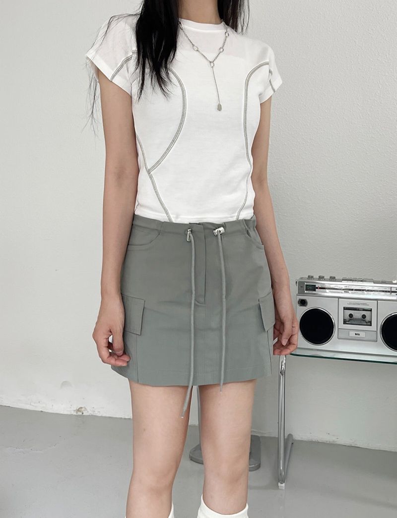 nylon low string mini skirt