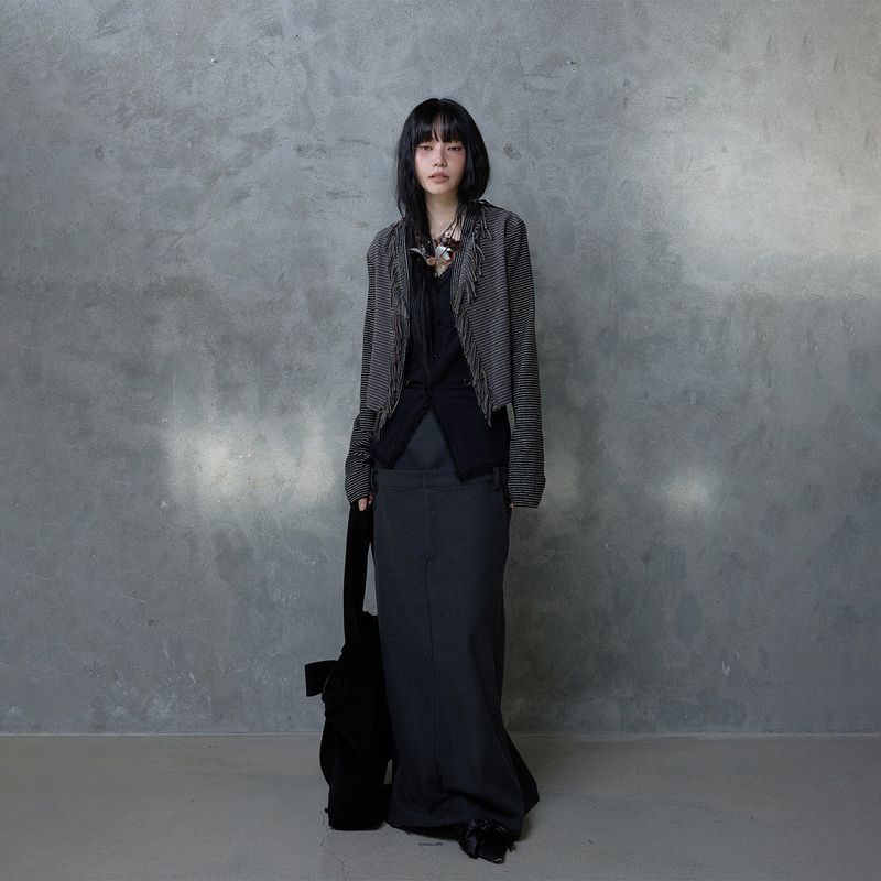 DOUBLE WAIST MAXI SKIRT