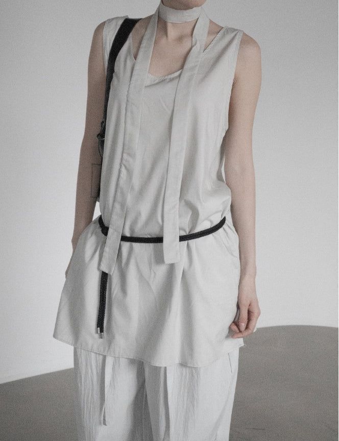 Airy Soft Scarf Sleeveless One Piece