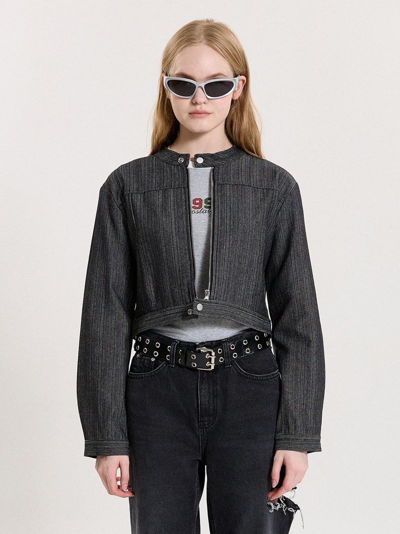 PINK PINEAPPLE（ピンクパイナップル）の「DENIM BIKER JK（Jackets/Outerwear）」
