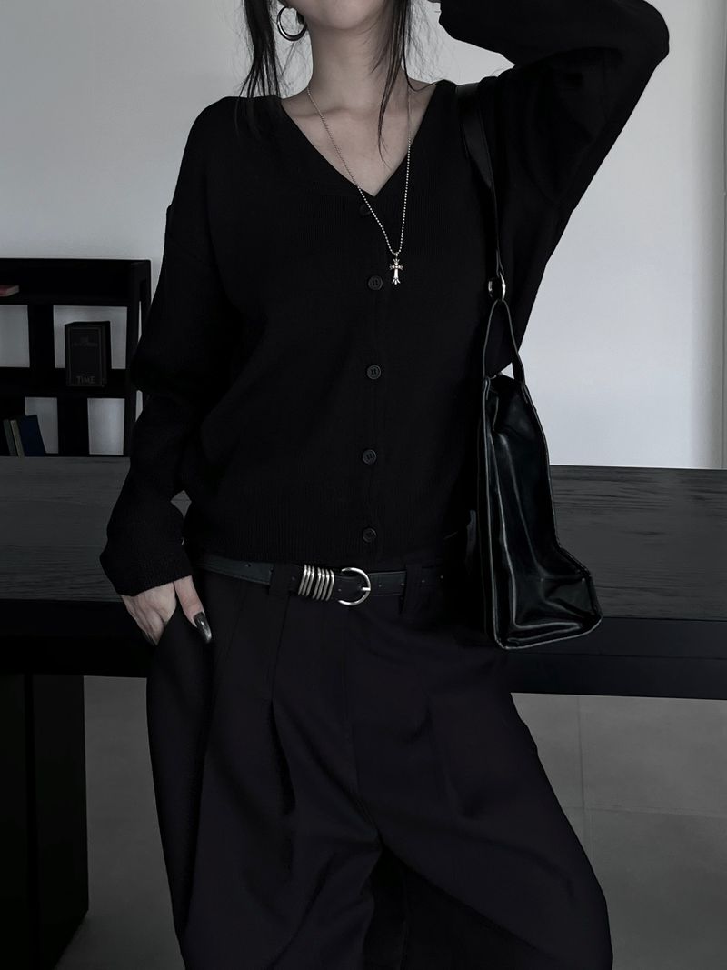 minimal basic knit cardigan (2color)
