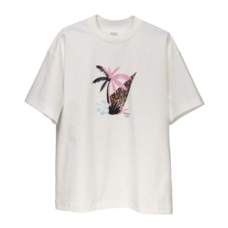 TAKARA WONG（タカラウォン）の「WHITE COCONUT TREE TSHIRT（Tops）」