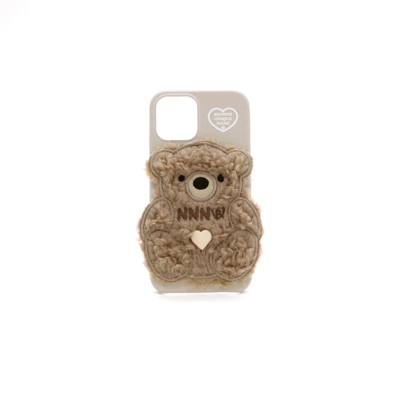 SUN CASE PATCH FLEECE BEAR MOCHA CREAM