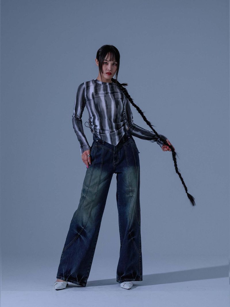 DILETTANTISME（ディレッタンティズム）の「Marble Shirring T-shirts (GE)（Tops）」