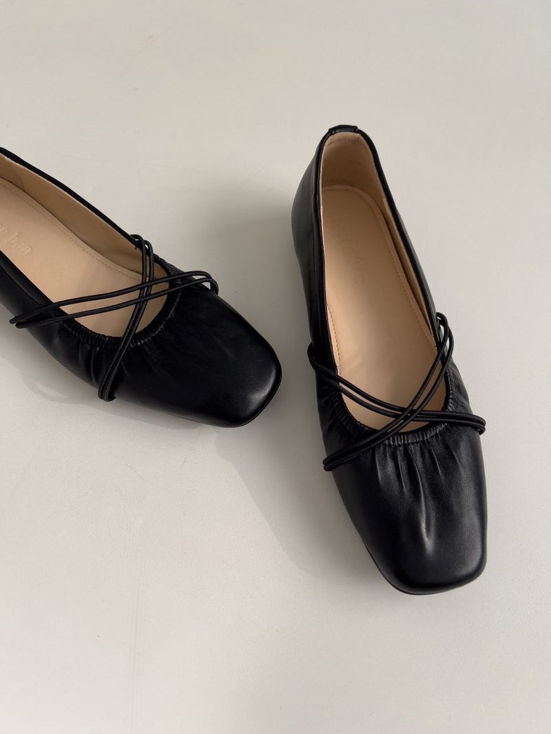 Cross-banding Mary Jane flat shoes