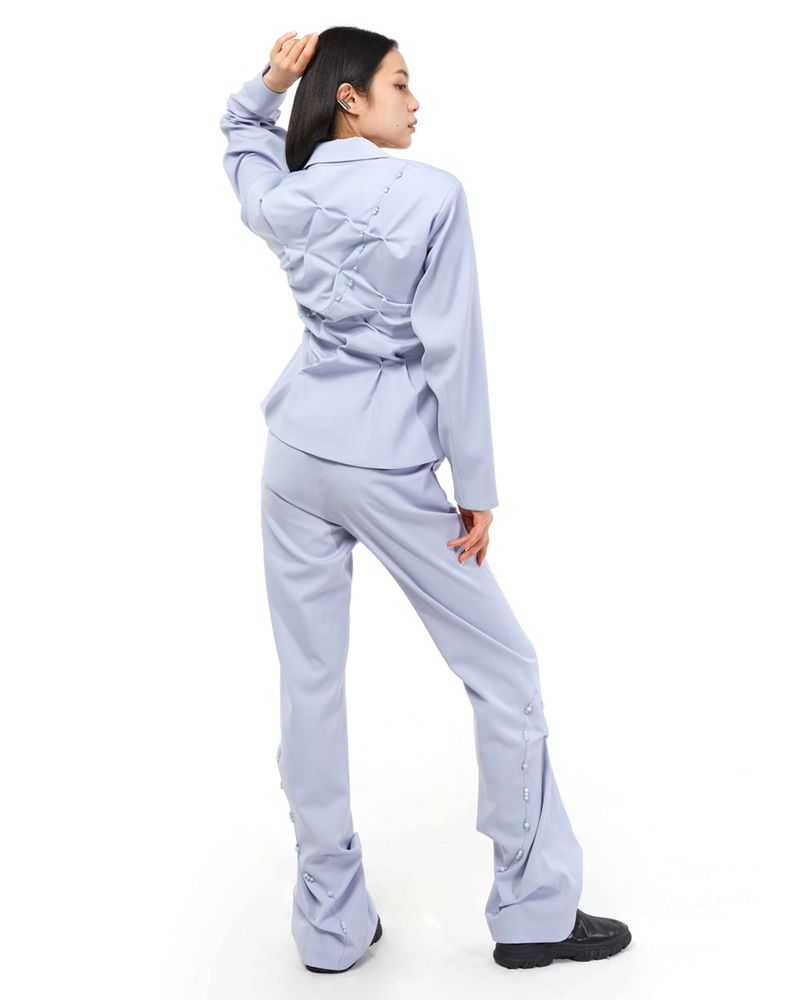 DOZI - Beaded Slim Jacket _ Sky Blue