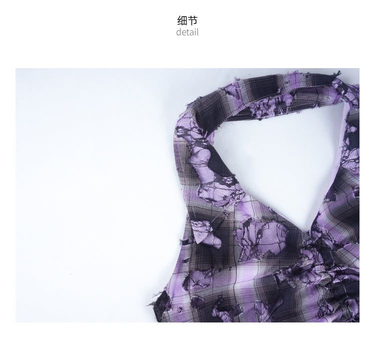 allbubble Broken purple lace vest