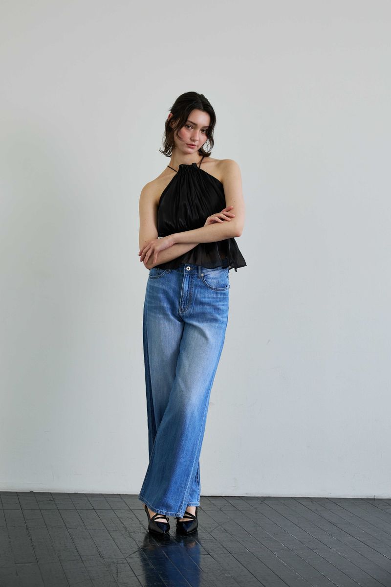 AZURE WIDE DENIM PANTS / BLUE