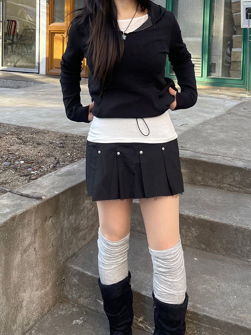 Mixed hooded sweatshirt.