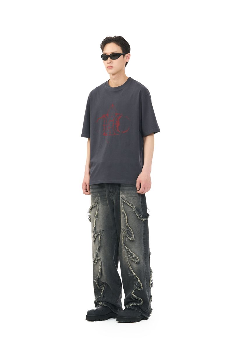 ROCK LOGO TEE - CHARCOAL