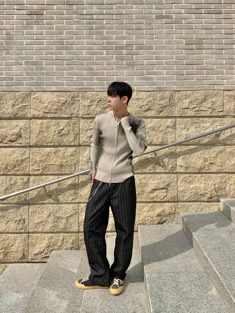Kennen Spray Hooded Knit Zip-Up 2C