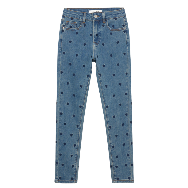 HEART- EMBROIDERED SKINNY FIT DENIM PANTS code 17922
