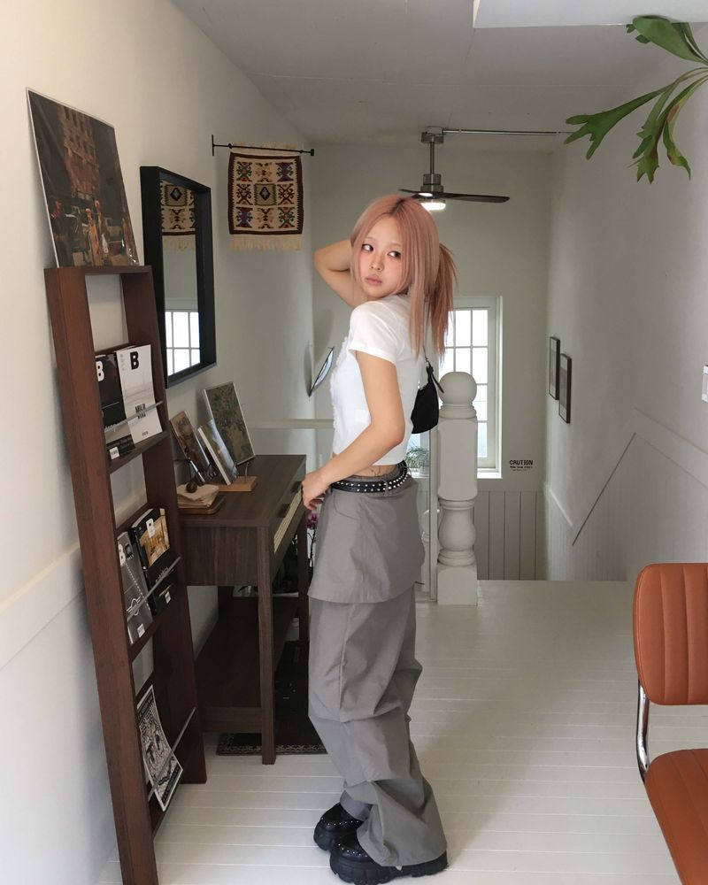 Pintuck skirt pants