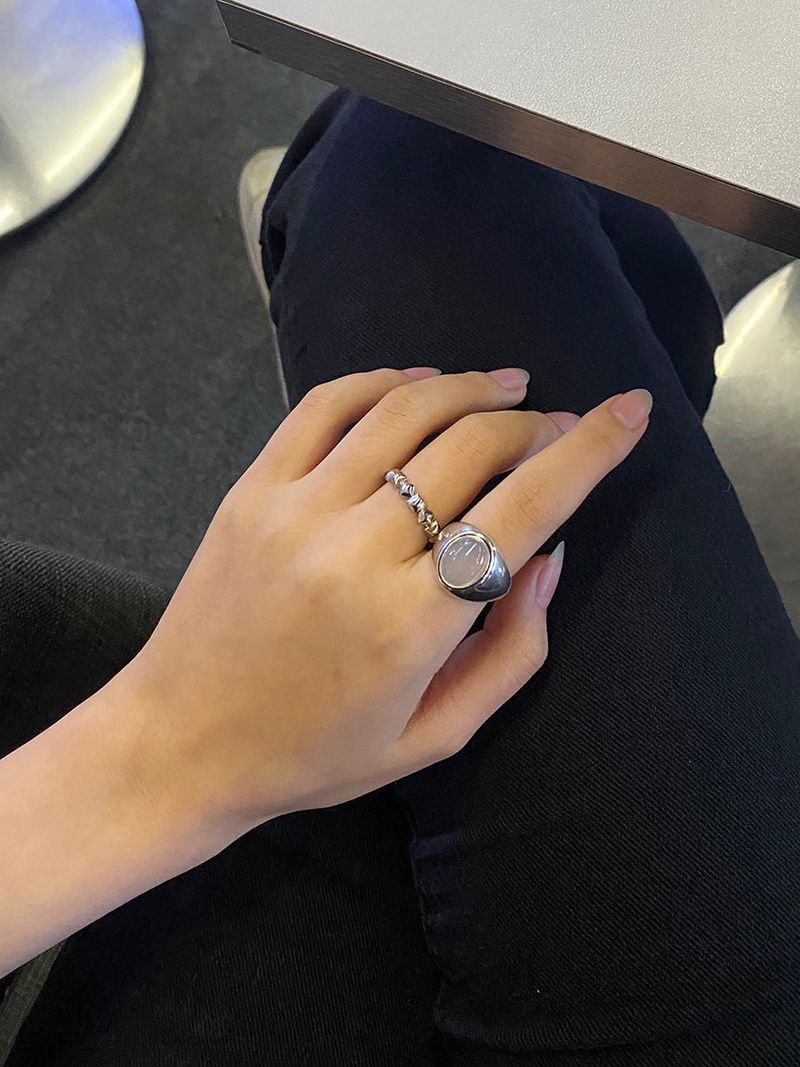 Gray onyx open ring