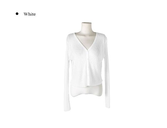 Myou V-neck See-through Button Cardigan