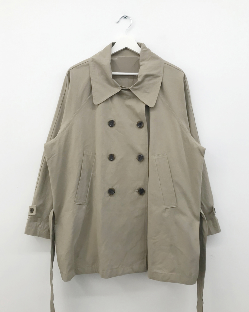 Belted trench half coat (2color)
