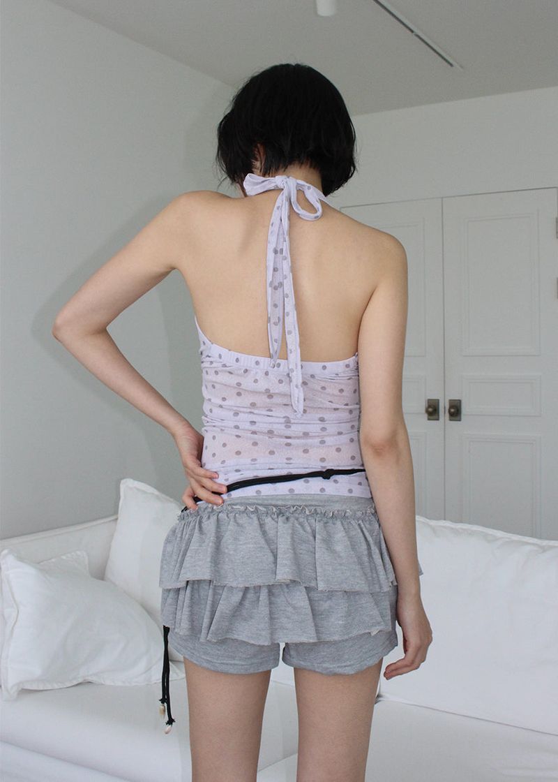 POLKA DOT HALTER SLEEVELESS
