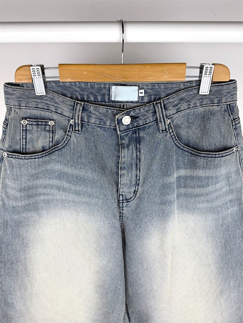 TEXTURE WIDE BERMUDA JEANS