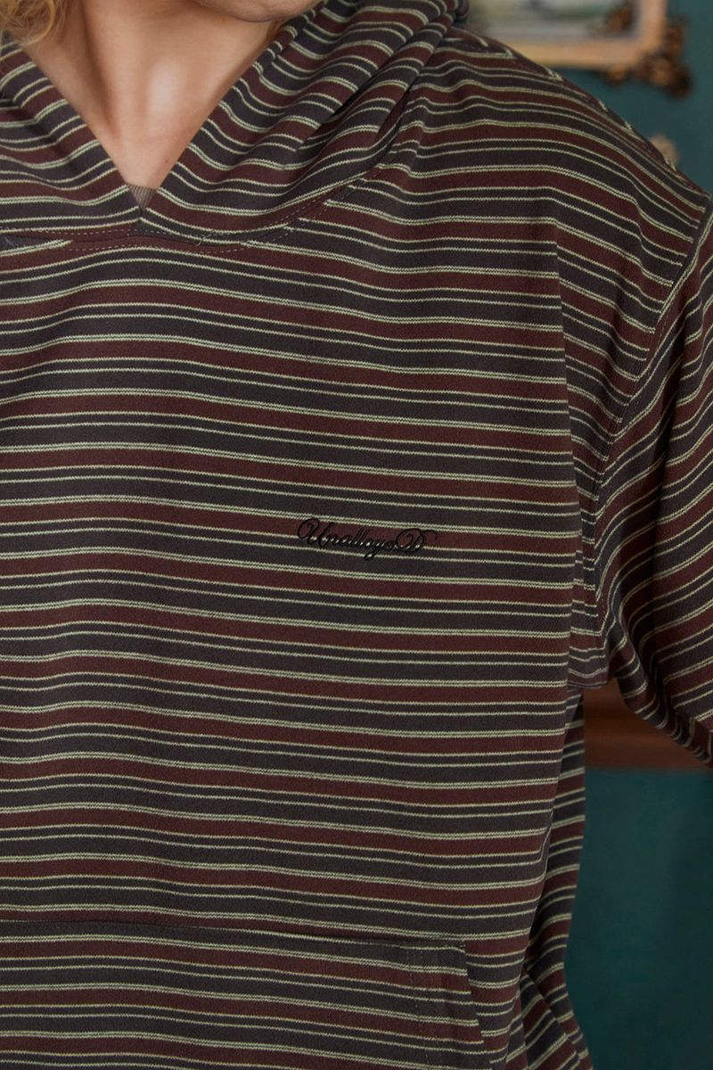 STRIPE LOGO HOODIE / CHARCOAL