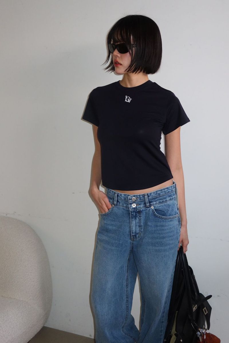 Loventina(ラヴェンティナ)の「TENCEL PETIT TEE_NAVY(Tops)」