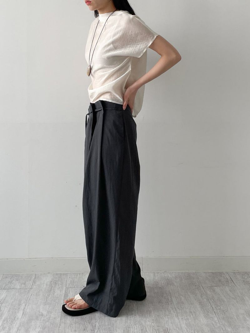 Unbalance Nylon Strap Wide Pants
