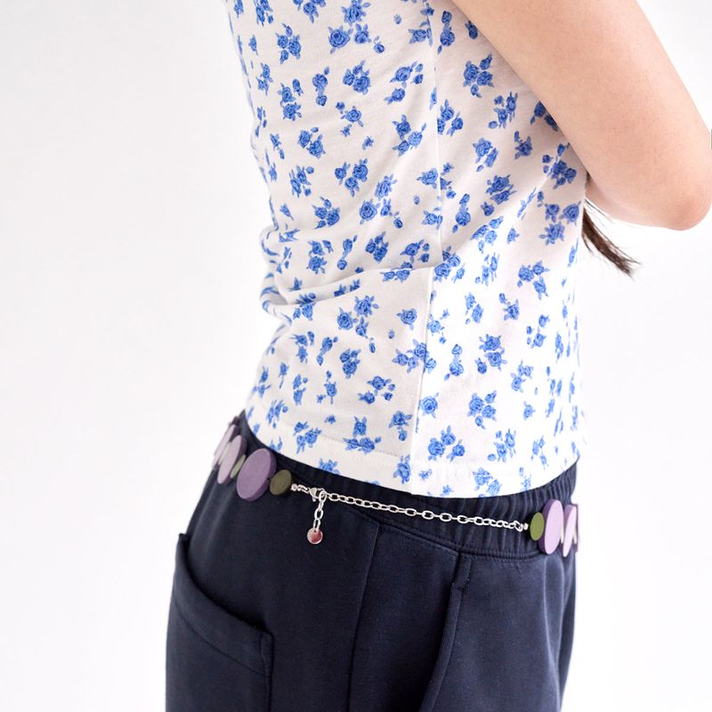 Blue flower sleeveless
