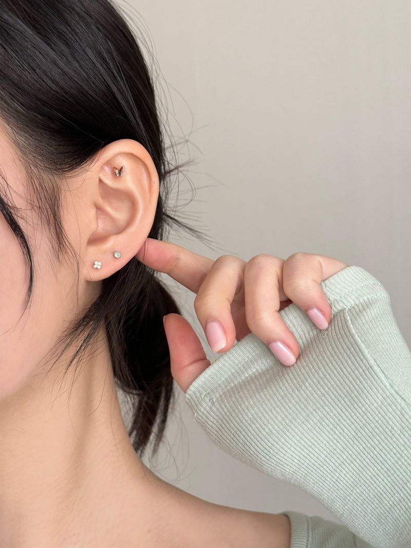 [3 set] Greenity Butterfly Piercing Set