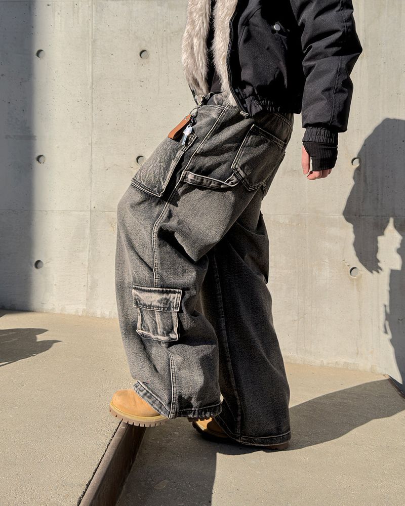Morik Utility Pocket Wide Denim Pants