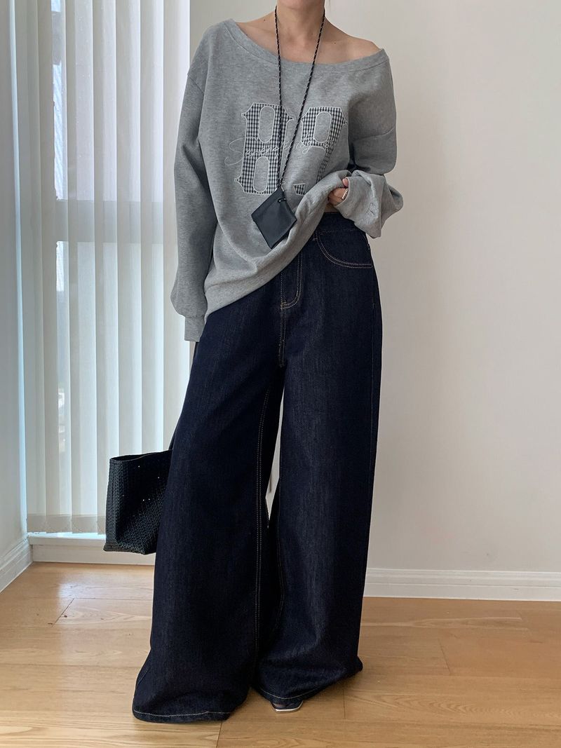 Deep green denim pants