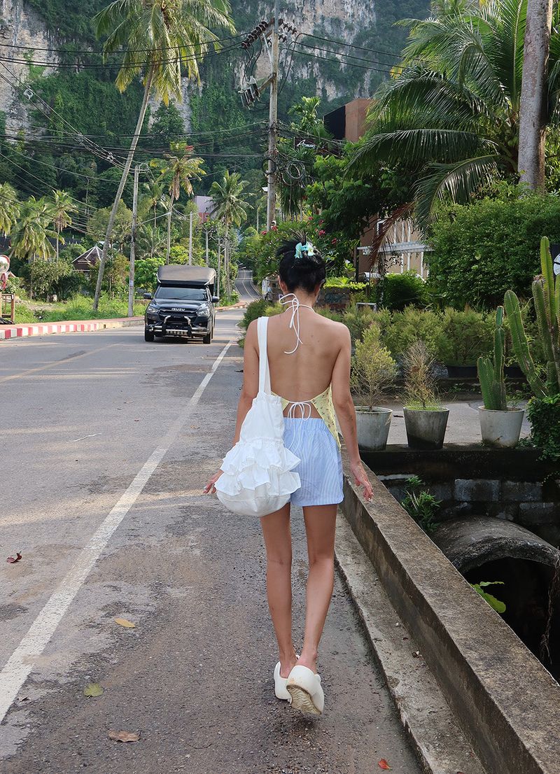 Stripe trunk banding shorts