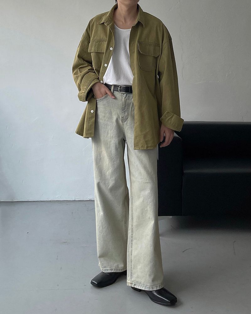 MONTH Salt Kiwi Denim Shirt Jacket