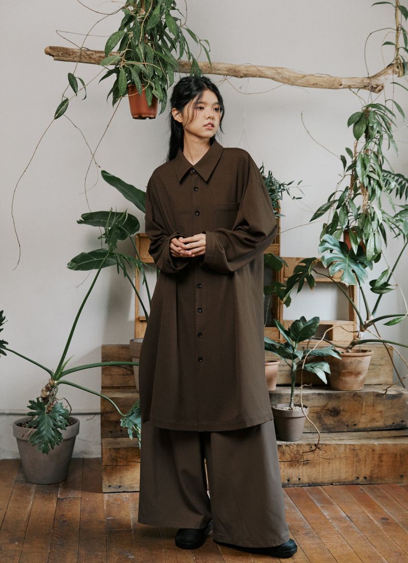 unisex side wide pants sand