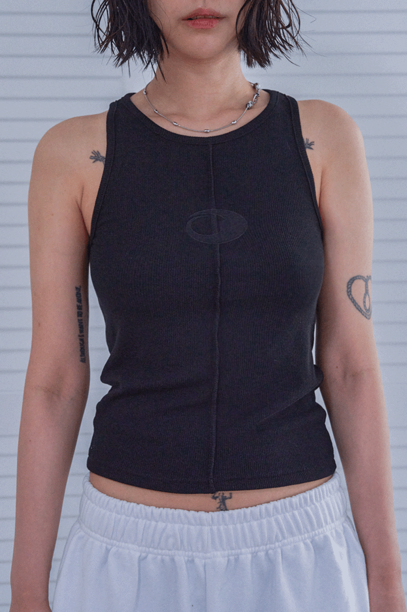 half logo sleeves_black