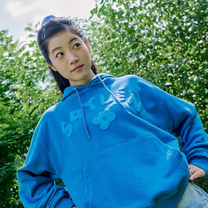 FLOWER LOGO HOODIE (BLUE)